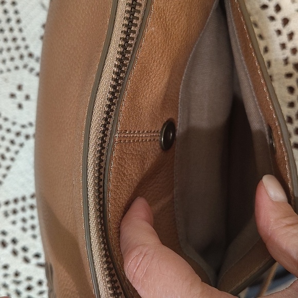 FRYE Meadow Mini Brown Crossbody Adjustable Strap Braided Detail 3 Compartments - Picture 5 of 15